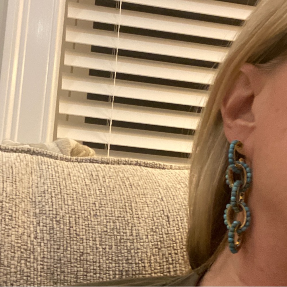 Elegant Gold and Turquoise Hoop Earrings